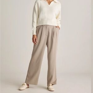 NWT Quince Stretch Crepe Pleated Wide Leg Pants size 4